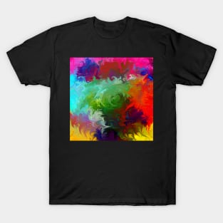 abstract art red orange pink green T-Shirt